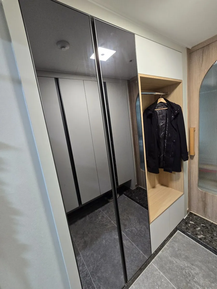통거울 슬라이딩 레일 시공